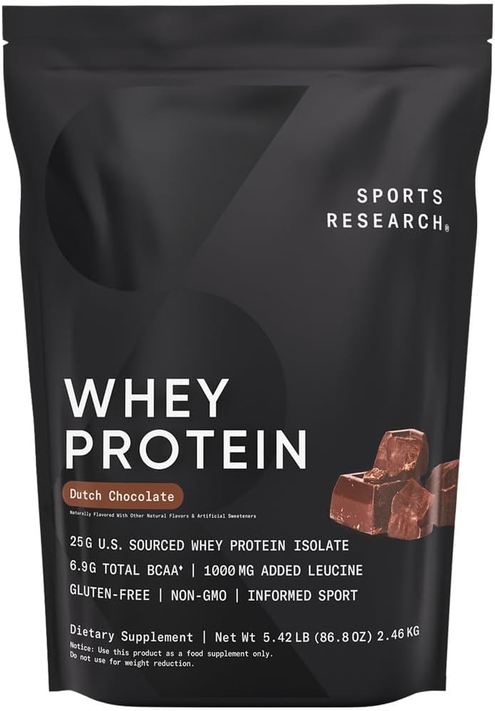 Sports Research Whey Protein Isolate - Dutch Chocolate